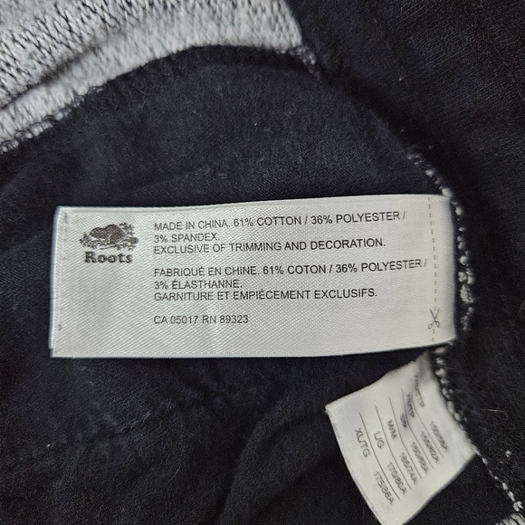 Roots Black Pepper Jogger Pants With Drawstring & Pockets XS - Picture 4 of 10